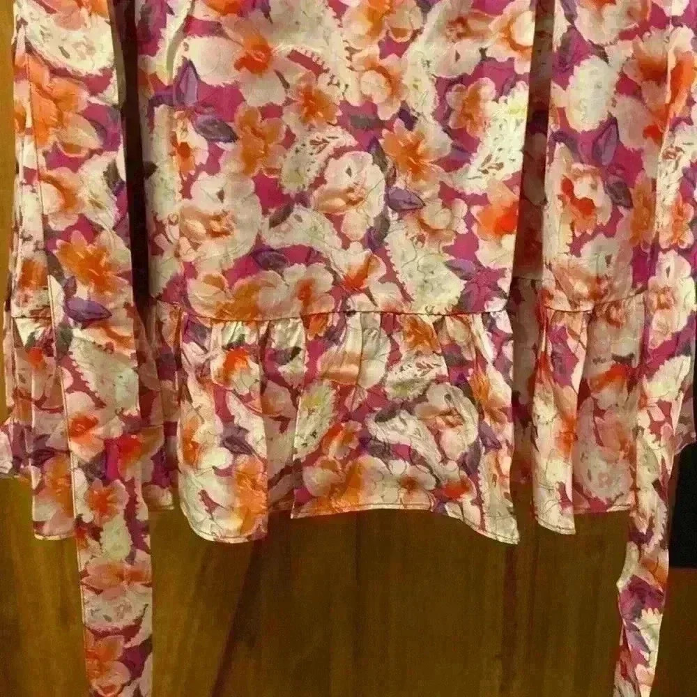 Ba&sh Woman’s Ruffle Mini Dress-Diamond Fushia-Large. NWT - Picture 7 of 9